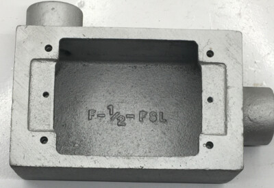 FSL-1-50 PYLE 1/2-INCH GRAY IRON TYPE FSL SHALLOW 1-GANG CAST DEVICE BOX