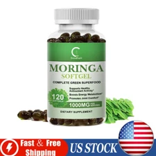 120Capsules Moringa Leaf Organic Extract 1000mg Serving 100% Pure Immune Support