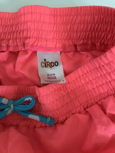CIRCO Girls Kids Athletic Shorts Size M Medium 7/8 Orange Elastic Waist - Picture 5 of 5