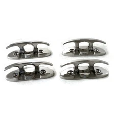 4 Pcs  Flush Mount Flip Up Folding 4.75" Boat Cleat Marine 316 Stainless Steel