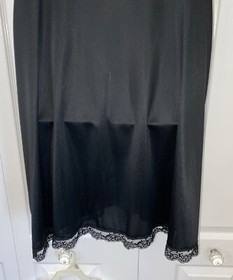 Vintage SEARS 16005 Nylon Black Lace Full Slip Size 38 - SHIPS FREE