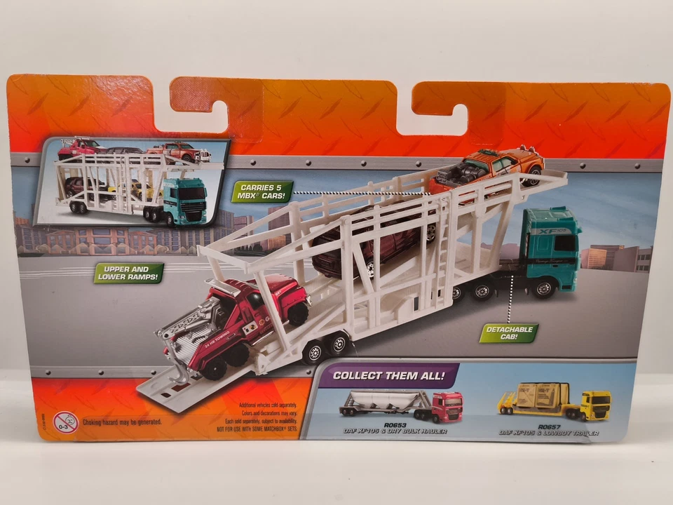 DAF XF105 CAR TRANSPORTER MATCHBOX MBX SUPER CONVOY R0660 VON 2010 IN OVP BOX - Bild 3 von 3