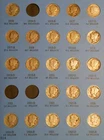 ALMOST COMPLETE COLLECTION OF 74 1916-1945 90% SILVER MERCURY DIMES ALBUM SET