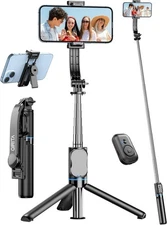 Selfie Stick, 41'' Extendable Phone Tripod Stand with Phone Holder & Detachable 