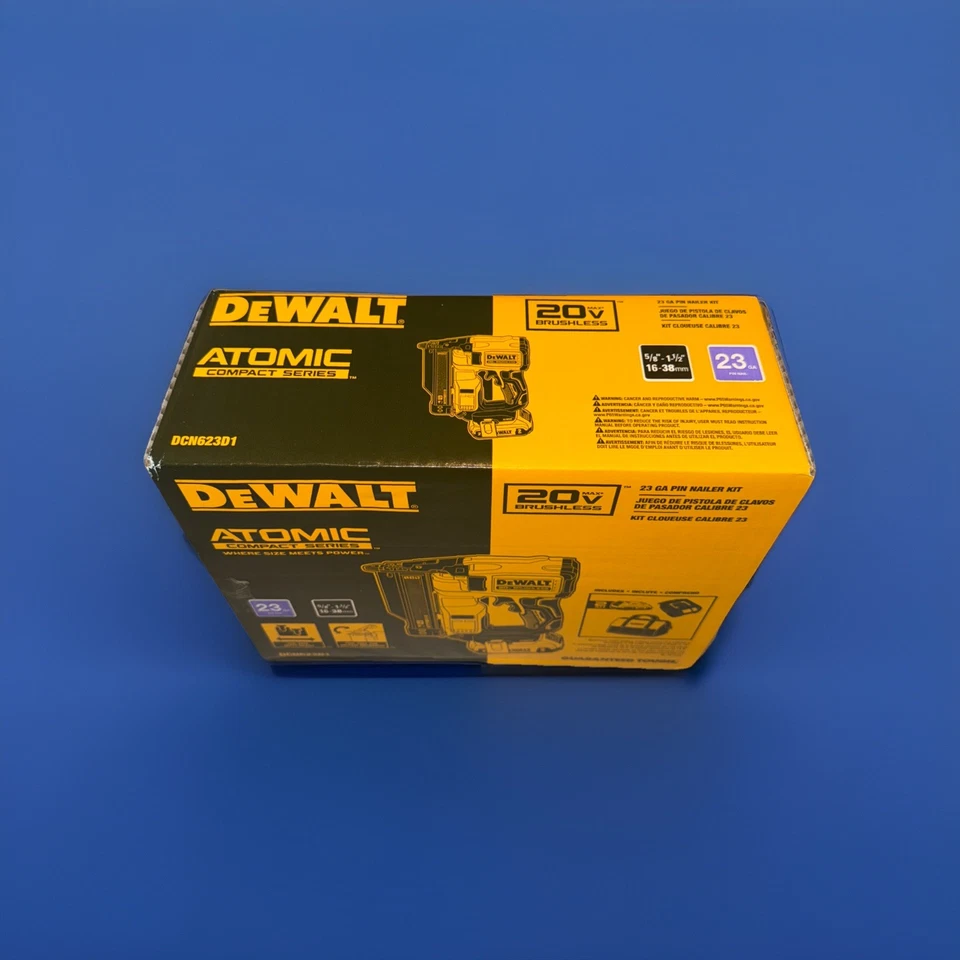 DEWALT 20V MAX Kit de clavadora de clavadora de pasador calibre 23 inalámbrico de iones de litio - NUEVO DCN623D1 Foto 2 de 4