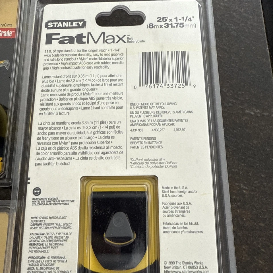 STANLEY FATMAX 25' FITA MÉTRICA #33-725 1 1/4"X25FT FRETE GRÁTIS NOVO 6123012 - Imagem 3 de 4