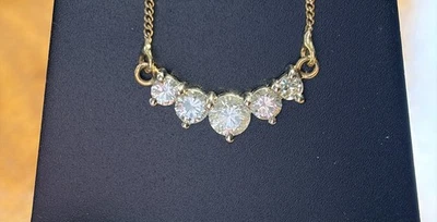 18ct 5 Diamond Necklace 1.41cts Handmade Valuation $9,000 - image 1 of 4