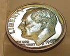1963 Gem   Proof  Dime 90% Silver  "  MONSTER  COLORFUL  TOING "#419 ~ 8