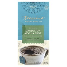 Roasted Herbal Tea, Dandelion Mocha Mint, Caffeine Free, 25 Tea Bags, 5.3 oz