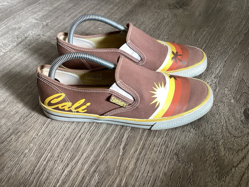 Skechers Womens Sneakers Size 7.5 Cali Sunset Palm Retro Brown 36625 Slip On