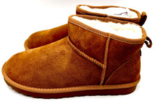 Bruno Marc Womens Chestnut Suede Ultra Mini Boots Size 10