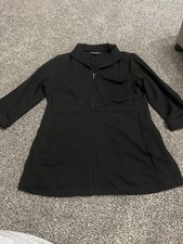Dennis by Dennis Basso Black Zip-Up Long Sleeve Jacket M