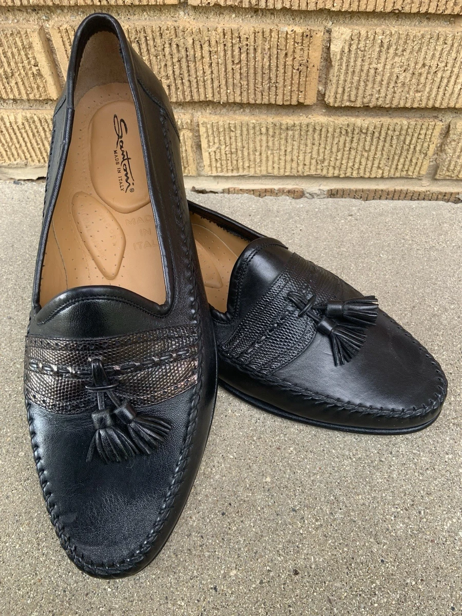 Santoni Black Solid Casual Shoes for Men for sale | eBay display picture 2