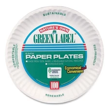 Ajm Packaging Corp. Paper Plates 9" Diameter White 100/Pack 10 Packs/Carton