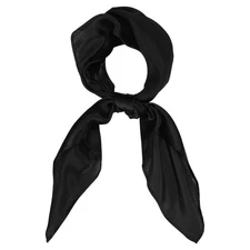 Fashion Scarves for Women, Silk Square Scarf Silky Satin Head 21"x21", Black