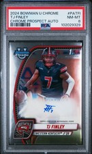 2024 BOWMAN UNIVERSITY CHROME BOWMAN CHROME PROSPECT AUTO TJ FINLEY PSA 8