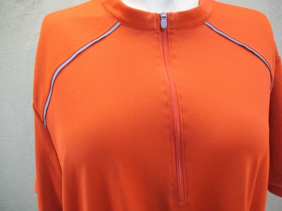 Camiseta deportiva de ciclismo NOVARA talla XL para hombre naranja 1/2 cremallera manga corta cuello redondo 712 Foto 2 de 4