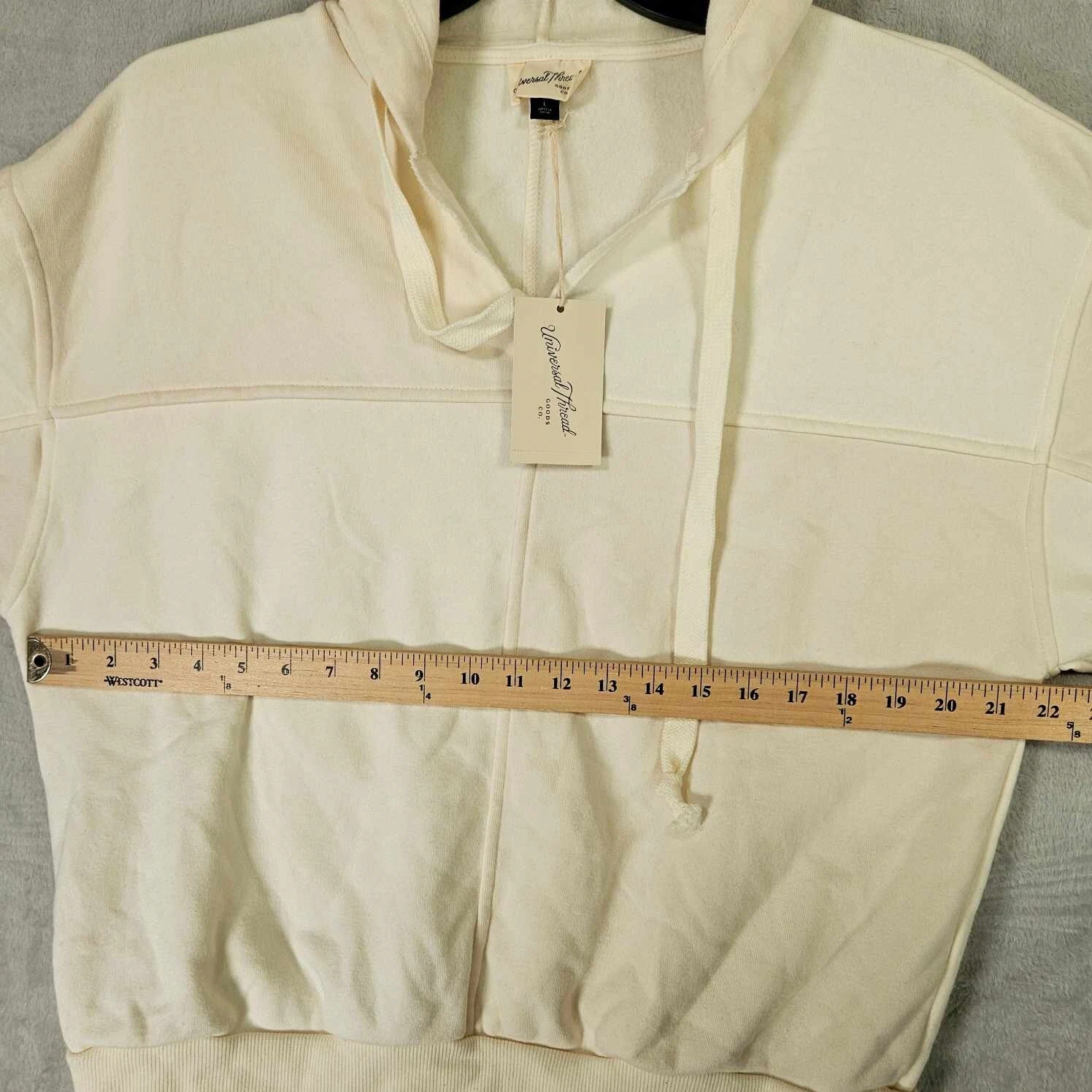 OFF WHITE Felpa con cappuccio filo universale donna grande patchwork manica lunga bianco sporco