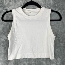 Aritzia Wilfred Free Cropped Top XXS White Beachy Athleisure Sleeveless Casual