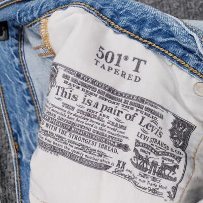 Levis 501 Jeans Womens 30x27 Blue Tapered Button Fly Light Levis 501 Jeans Womens 30x27 Blue Tapered Button Fly Light