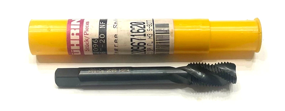 Guhring 7/16"-20 Cobalt Spiral Flute Tap H3 3 Flute Semi-Bottoming Tap