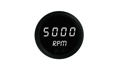 2 1/16'' Digital Tachometer White LED Gauge Black Bezel Made In The USA