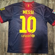 2013 Nike Barcelona Home Soccer Jersey Lionel Messi Men XL Argentina World Cup