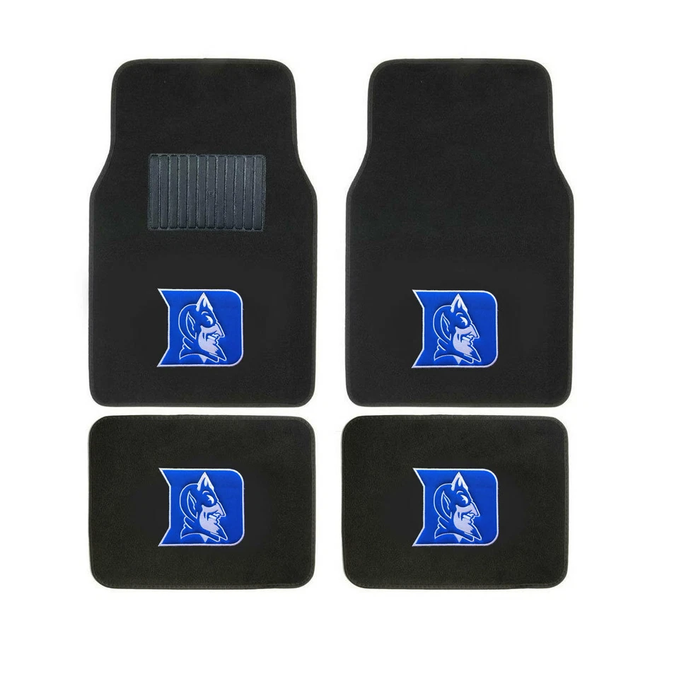 7pc NCAA Duke Blue Devils Floor Mats Steering Wheel Cover Headrest Covers Foto 2 de 4