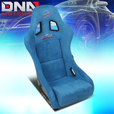 NRG Innovations Blue Alcantara Bucket Racing Seat Medium Size FRP