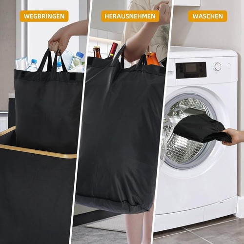 Pfandflaschen Aufbewahrung mit Großer Tragetasche Recycling 140L Sammelbehälter - Bild 4 von 8