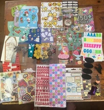 Sticker Lot Various Stickers Alphabet Christmas Halloween Puffy Large & Small