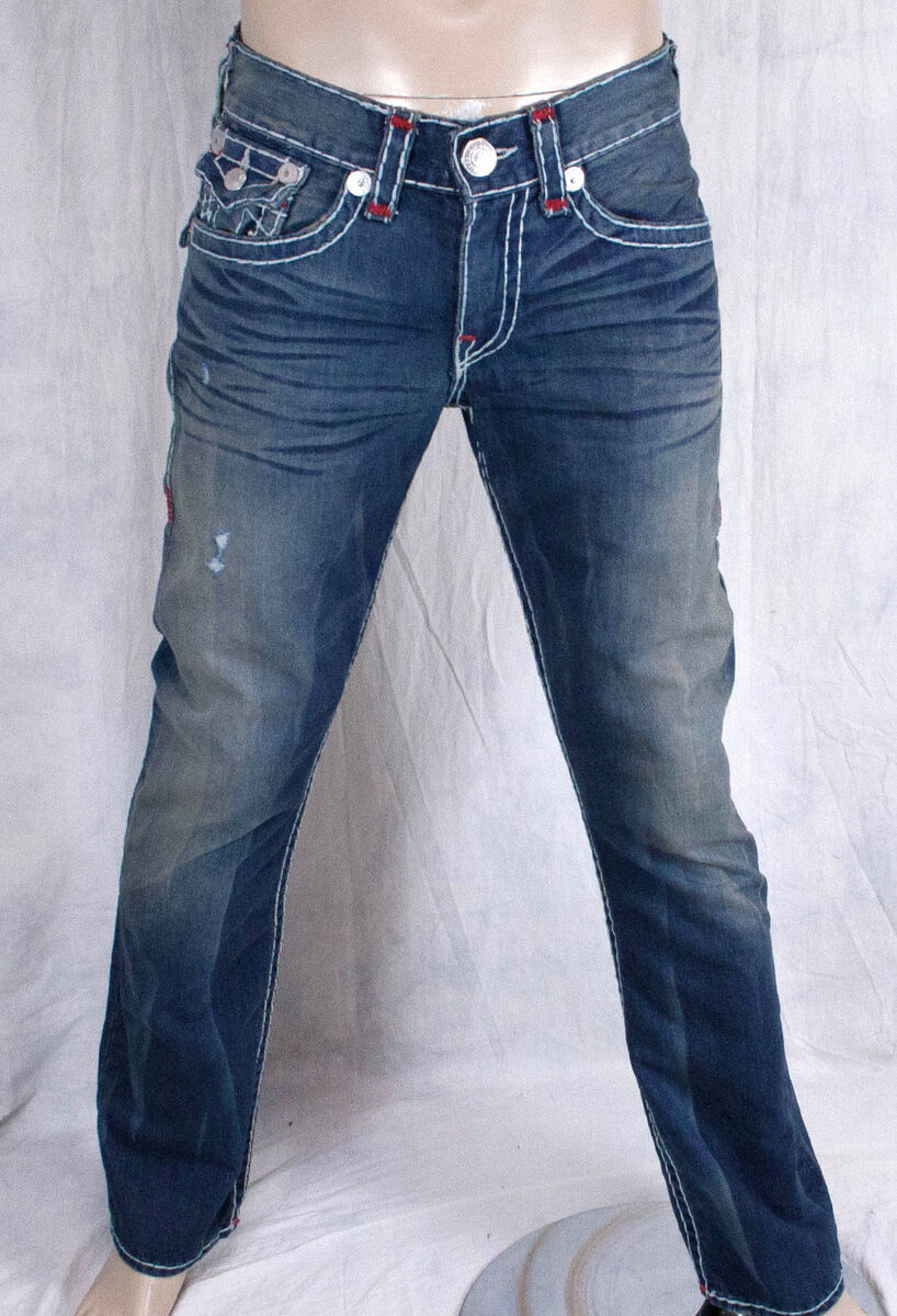 True Religion Jeans Ricky Super T brights Red bartacks True Religion Jeans Ricky Super T brights Red bartacks