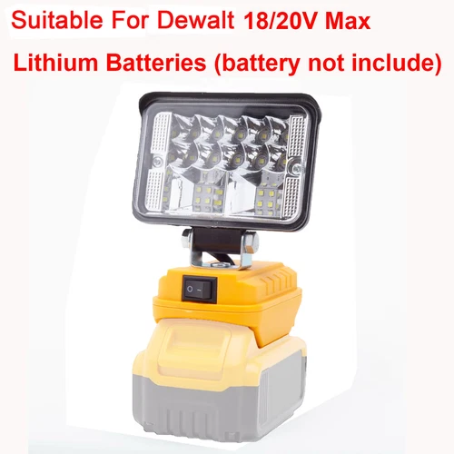 LED Work Light For Dewalt 20V MAX 90W USB Flood Light Torch for Workshop Camping - Picture 4 of 12
