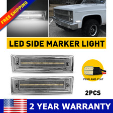 2x White Smoked Side Marker Light For 1981-91 Chevy C10 C20 C30 GMC Suburban New