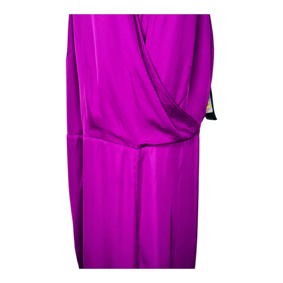 Mono Lauren Ralph Lauren Talla 18W Envolvente Frontal Pierna Ancha Púrpura Satén Fiesta Foto 2 de 4