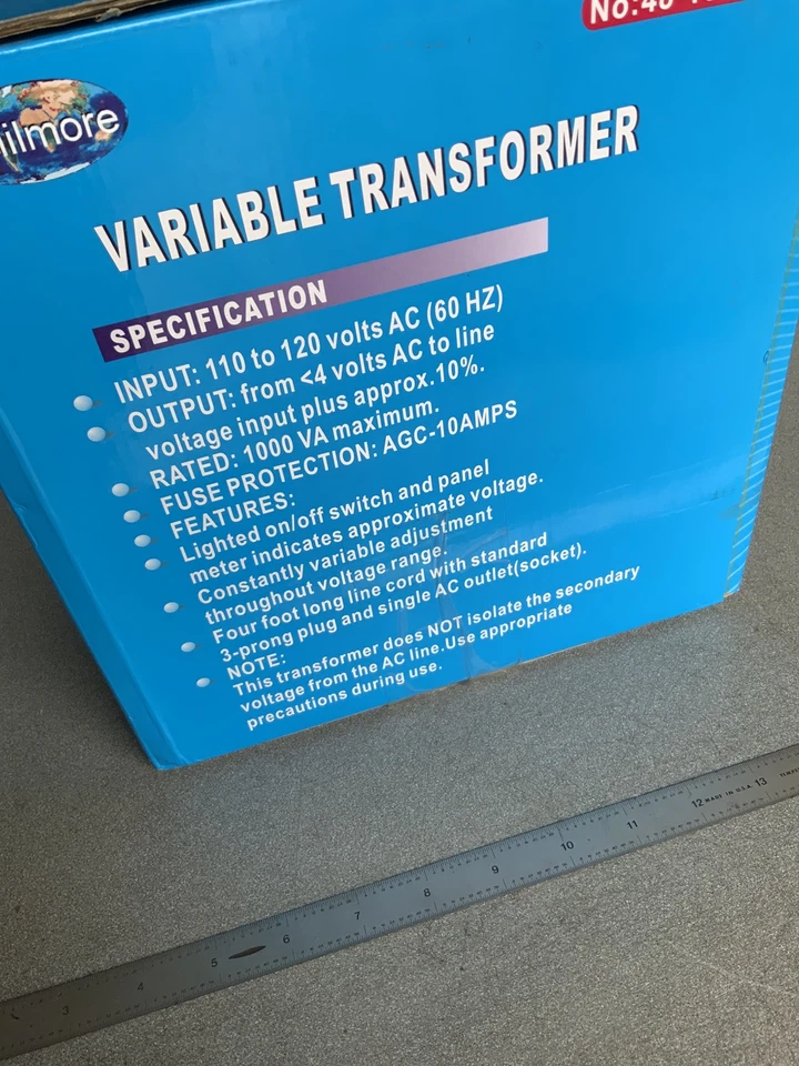 Philmore 48-1310 Variac 1000W Variable Voltage Regulator - Image 4 of 4