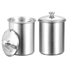 2pcs Car Ashtray with Lid Stainless Steel Smokeless Smell Butt Bucket, Silver