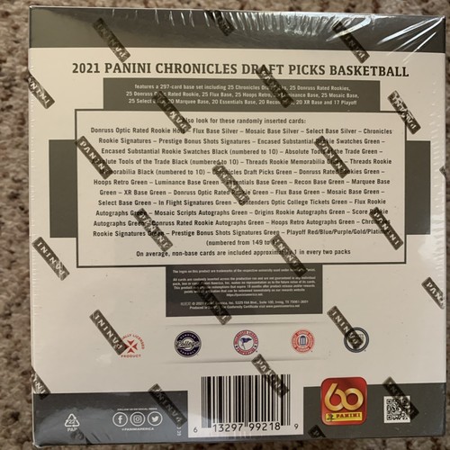 2 tarjetas coleccionables Mega Box Cade 2021 Panini Chronicles NBA selecciones del draft de baloncesto - Imagen 2 de 2