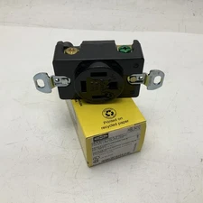 NEW HUBBELL HBL RECEPTACLE BLACK STRAIGHT BLADE 20A  125/250V HBL8410