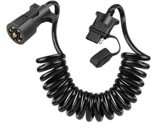 7 Pin Blade to 4 Pin Coiled Trailer Extension Cord 5FT with PU Insulation Jacket