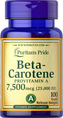#ad Puritan#x27;s Pride Beta Carotene 25000 IU 100 Softgels $4.95