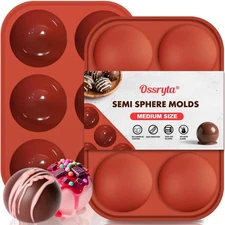 Non-Stick Half Sphere Chocolate Mold Set (2 Pack), Jelly & Mousse - Reusabl