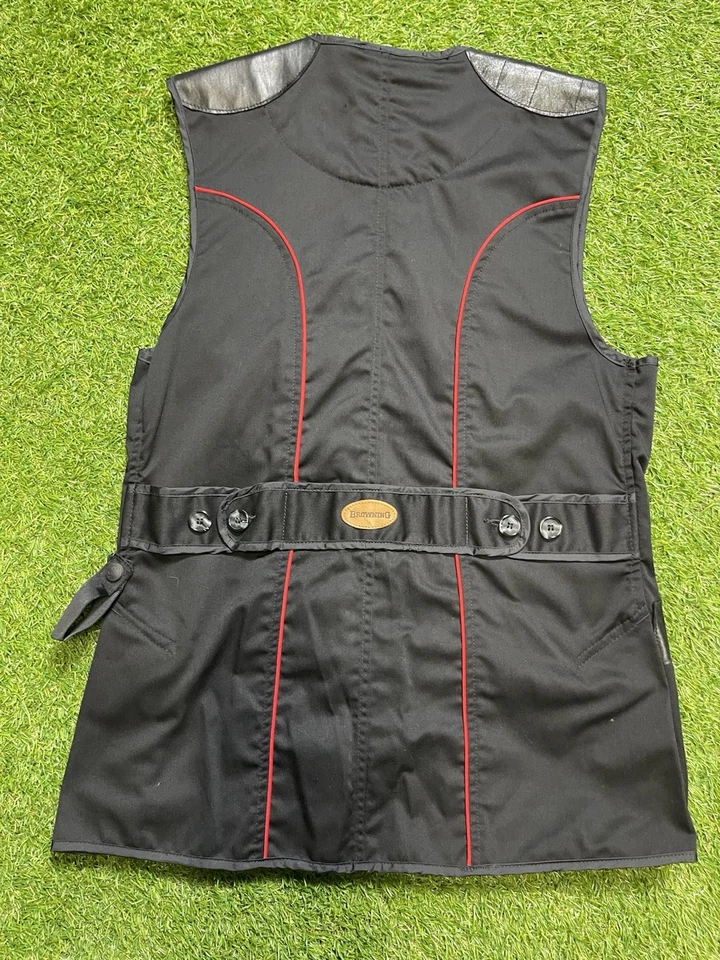 Browning REACTAR Caza Tiro Negro Cremallera Completa Chaleco Cuero Foto 2 de 4