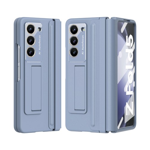 Leather Hinge Case with Glass Screen Kickstand For Samsung Galaxy Z Fold 5 4 3 2 - Picture 16 of 59