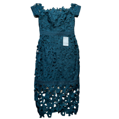 NWT Chi Chi London Anna Lace Off the Shoulder Dress 4 XS S Teal blue green  | eBay
