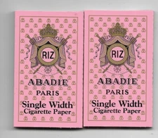  2 PKS ABADIE PARIS CIGARETTE ROLLING PAPERS SINGLE WIDE 1.0 - 32 LEAVES PER PAC