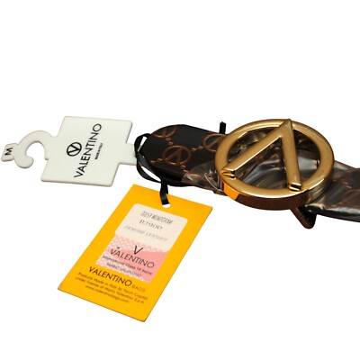 Valentino by Mario Valentino Giusy Monogram Leather Belt new no tag Medium Valentino By Mario Valentino Giusy Monogram Genuine Leather  main image 3