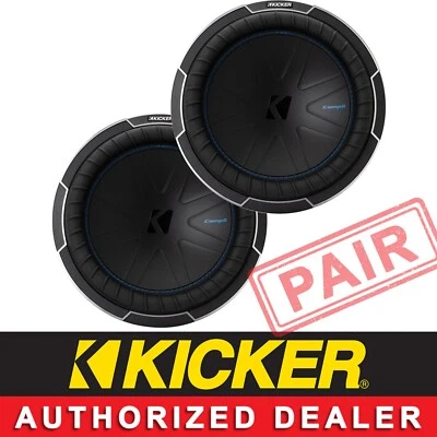 2 KICKER 51CWQ154 CAR AUDIO 15"COMPQ SUBWOOFER/SUB WOOFER DUAL 4-OHM CWQ154 PAIR - Image 1 of 4