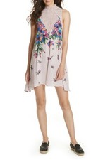 NWT FREE PEOPLE Marsha Lace Printed Slip Dress in Ecru $88 - S