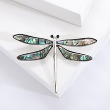 Art Deco Style Vintage Enamel Crystal Shell Dragonfly Brooch Badge Pin Gift